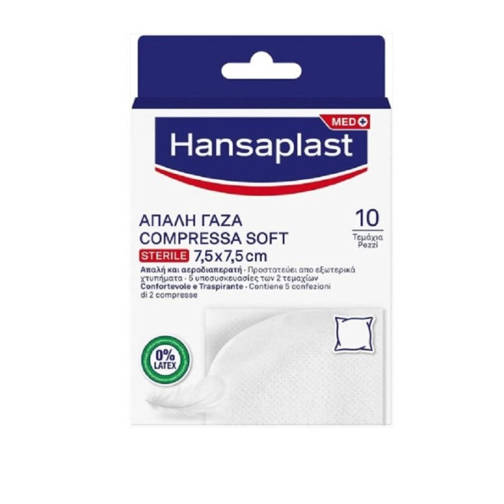 Hansaplast Compressa Soft Garza Sterile Morbida 10 Pz 7,5x7,5 cm