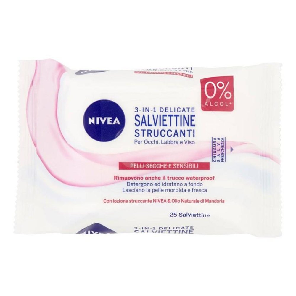 Nivea Salviettine Struccanti Delicate 25 Pz Pelli Secche e Sensibili