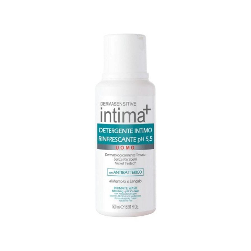Intima+ Detergente Intimo Uomo Rinfrescante pH 5,5 Mentolo 500 ml