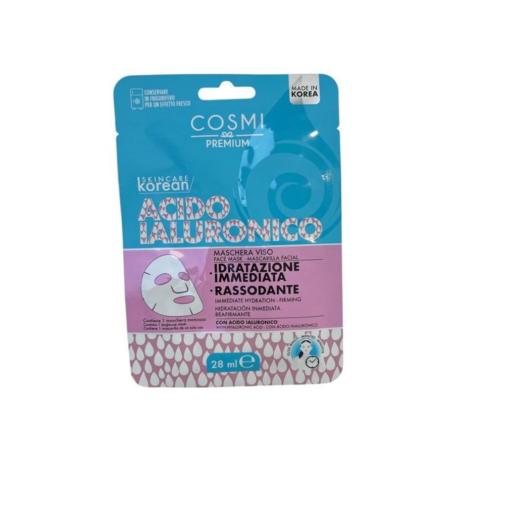 Cosmi Maschera Viso Acido Ialuronico Idratazione Immediata Rassodante 28 Ml