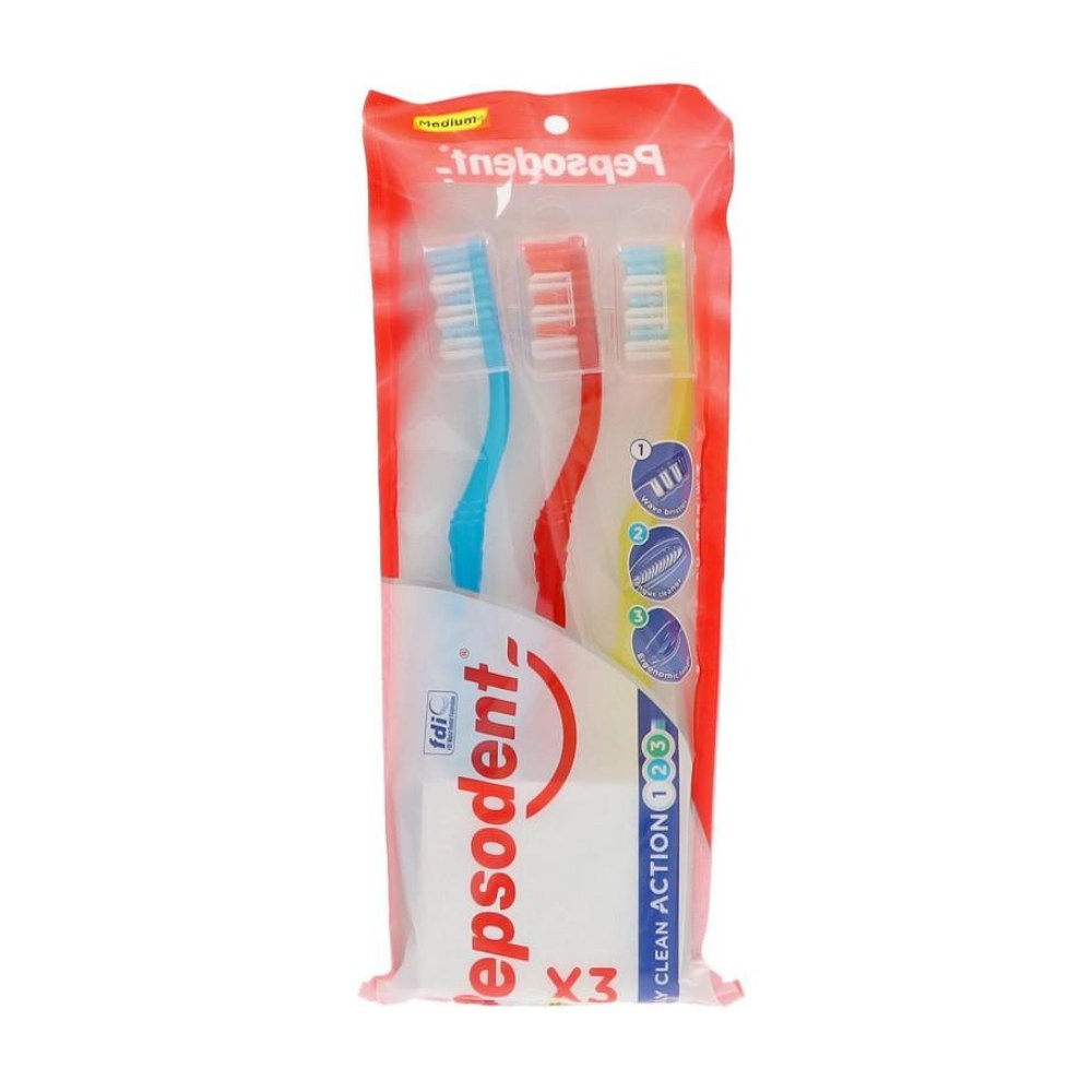 Pepsodent Spazzolino Triple Clean 3 Pz Medium