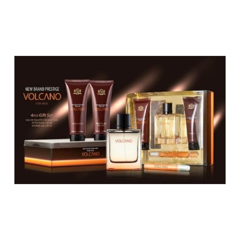 NEW Brand Volcano Men Coffret EDT 100Ml + EDT 15Ml + S/G 130Ml + A/S Balm 130Ml