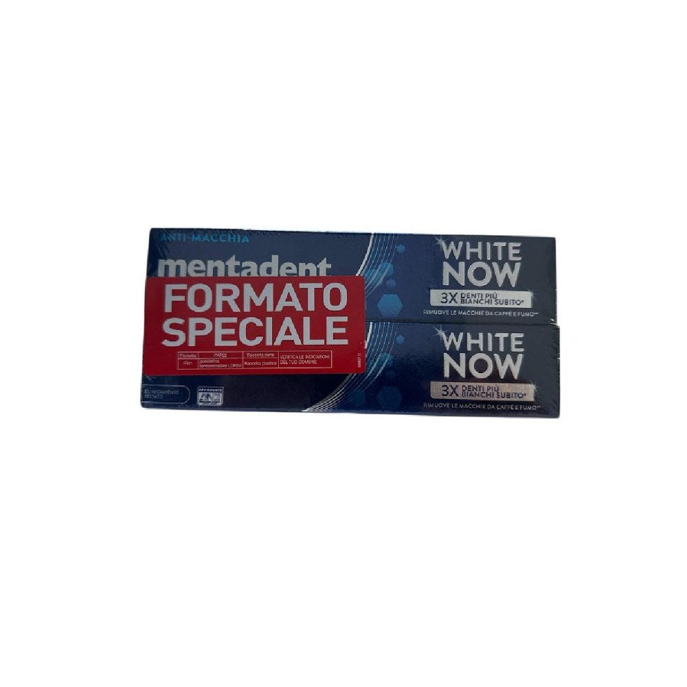 Mentadent Dentifricio White Now Men 3X Antimacchia 2 x 75 ml Bipack