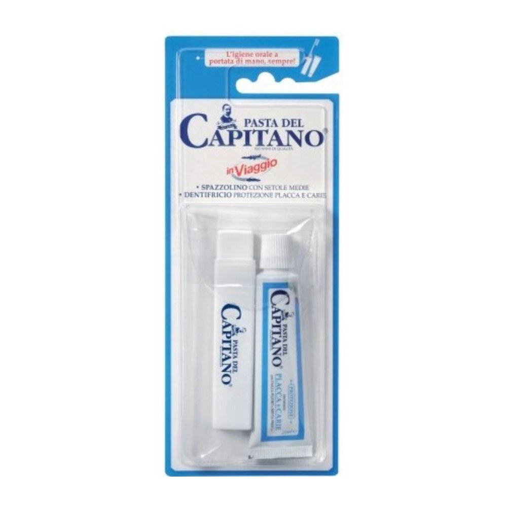 Pasta del Capitano Kit Viaggio Spazzolino Pieghevole e Dentifricio