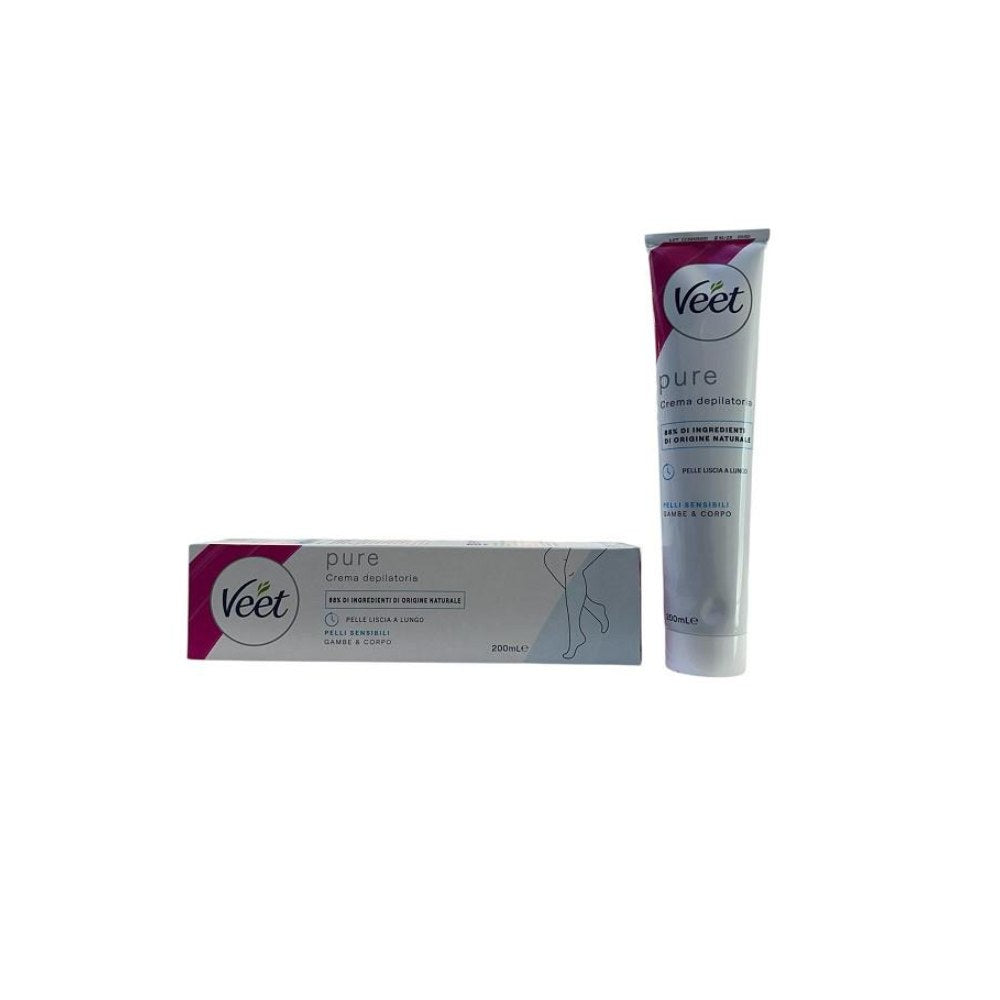 Veet Pure Crema Depilatoria Corpo e Gambe Pelli Sensibili 200 ml