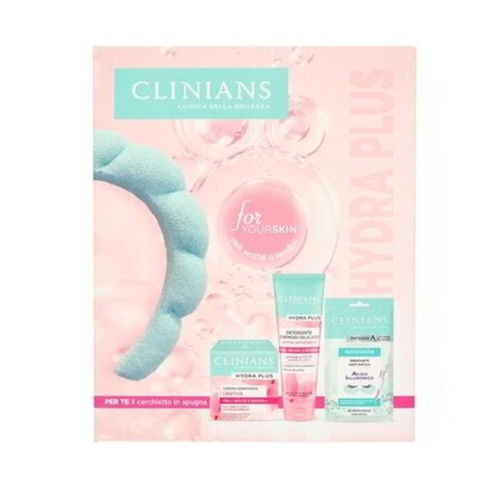 Clinians Hydra Plus Coffret Crema Idratante Lenitiva + Detergente Cremoso + Patch Occhi