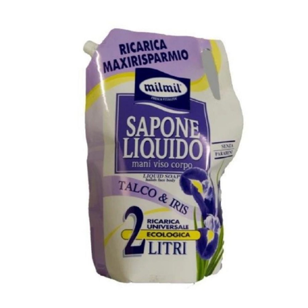 Milmil Sapone Liquido Maxi Ricarica Talco e Iris 2000 ml