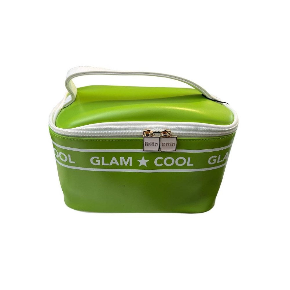 Emanuela Biffoli Beautycase Grande Ecopelle Verde Stampa Glam&Cool
