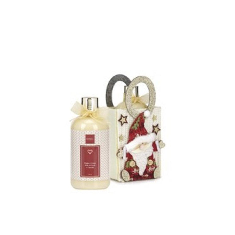 Emanuela Biffoli Coffret Bagnocrema In Borsetta Beige Con Babbo Natale