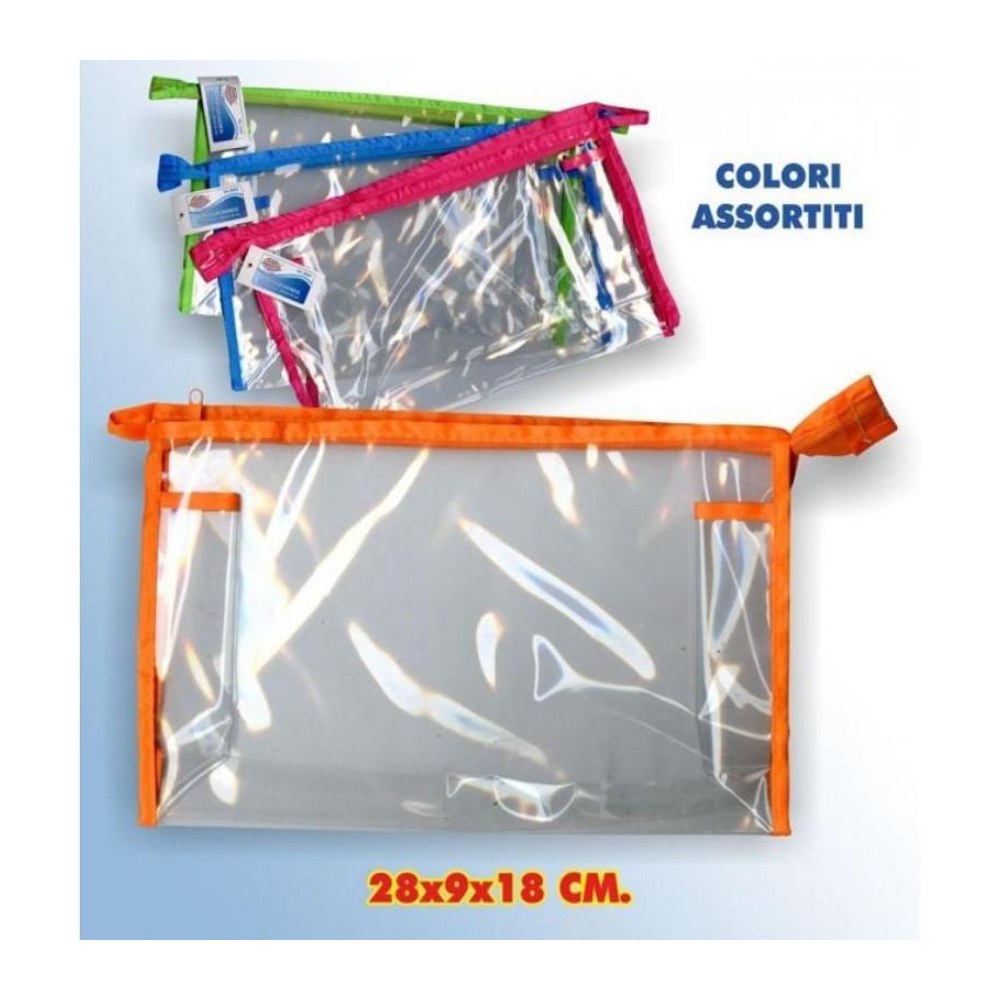Fatigati Pochette Trasparente Con Bordo Colorato Assortita