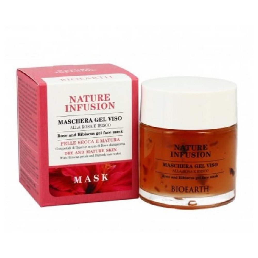 Bioearth Nature Infusion Maschera Gel Viso Alla Rosa Vaso 100 Ml