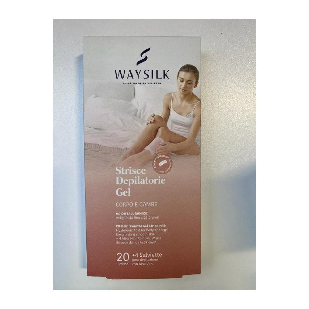 Waysilk Strisce Depilatorie Gel Corpo e Gambe 20 Strisce + 4 Salviette
