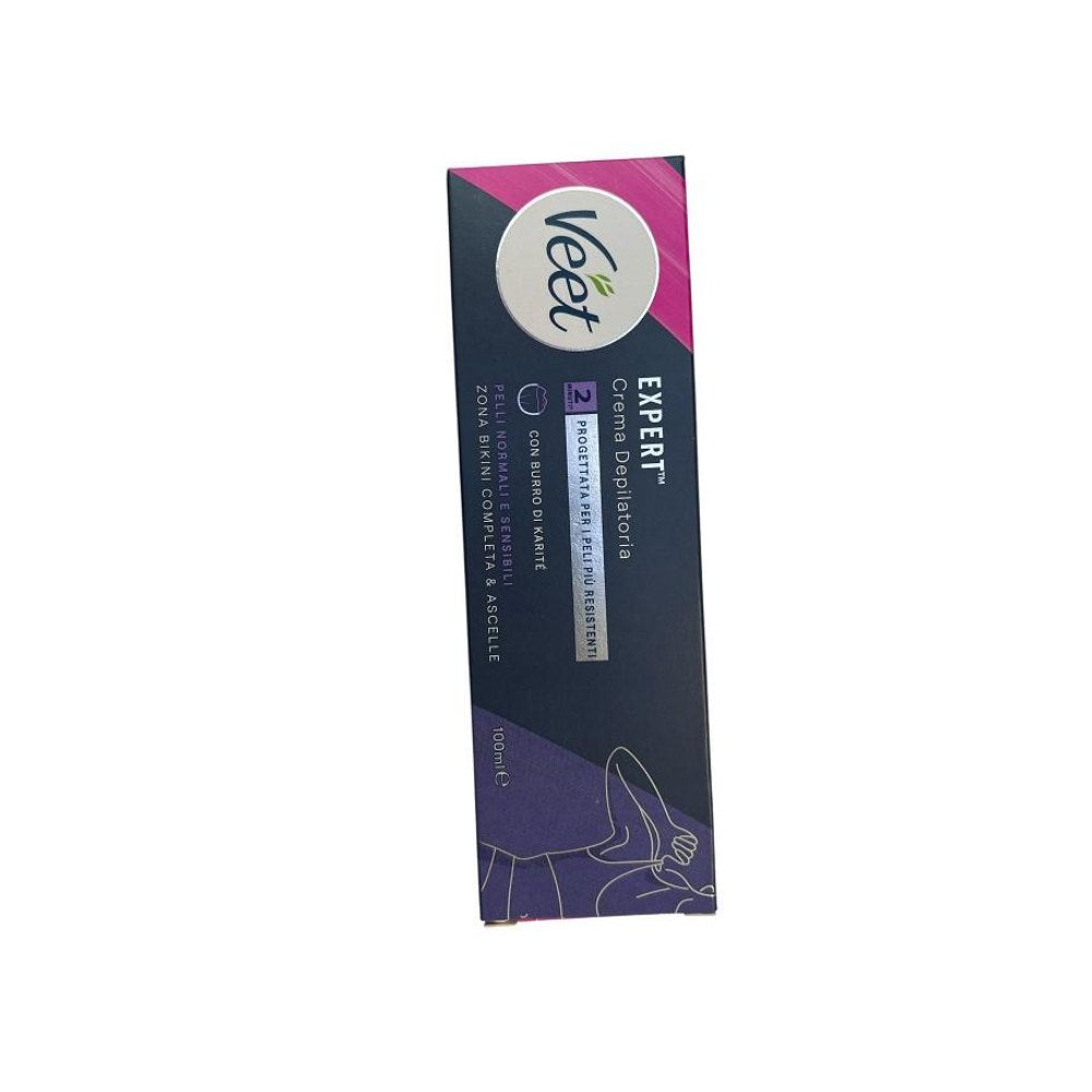 Veet Expert Crema Depilatoria Bikini e Ascelle Burro di Karité 100 ml