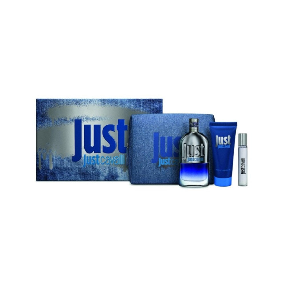 R. Cavalli Just Uomo Coffret EDT 90Ml + S/G 100Ml + EDT 15Ml + Pochette
