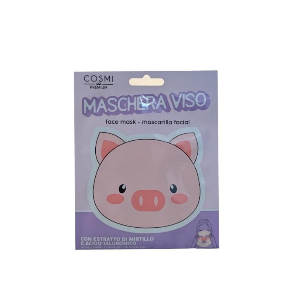 Cosmi Maschera Viso Maialino Con Estratto Di Mirtillo E Acido Ialuronico