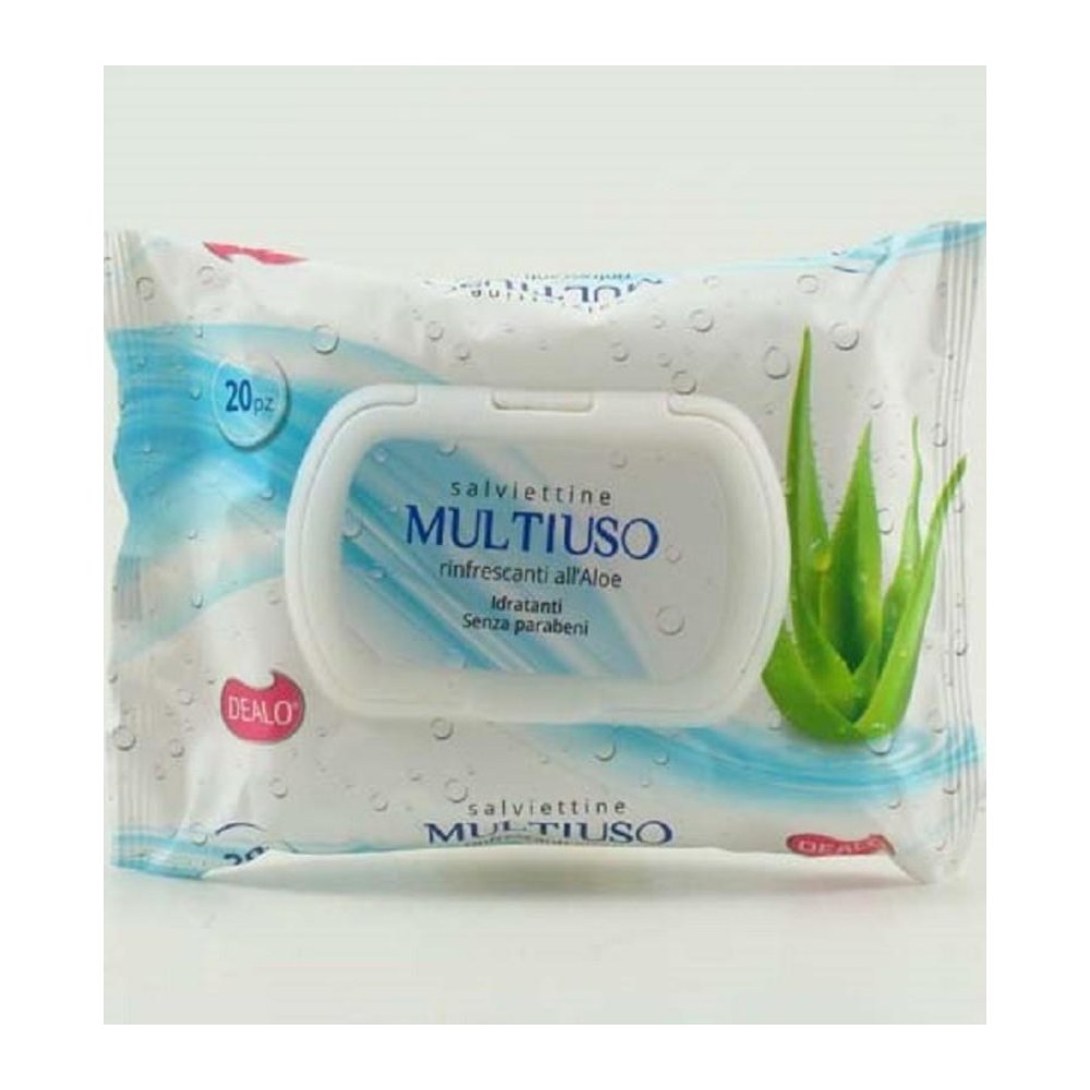Dealo Salviettine Imbevute Multiuso Aloe 20 Pz