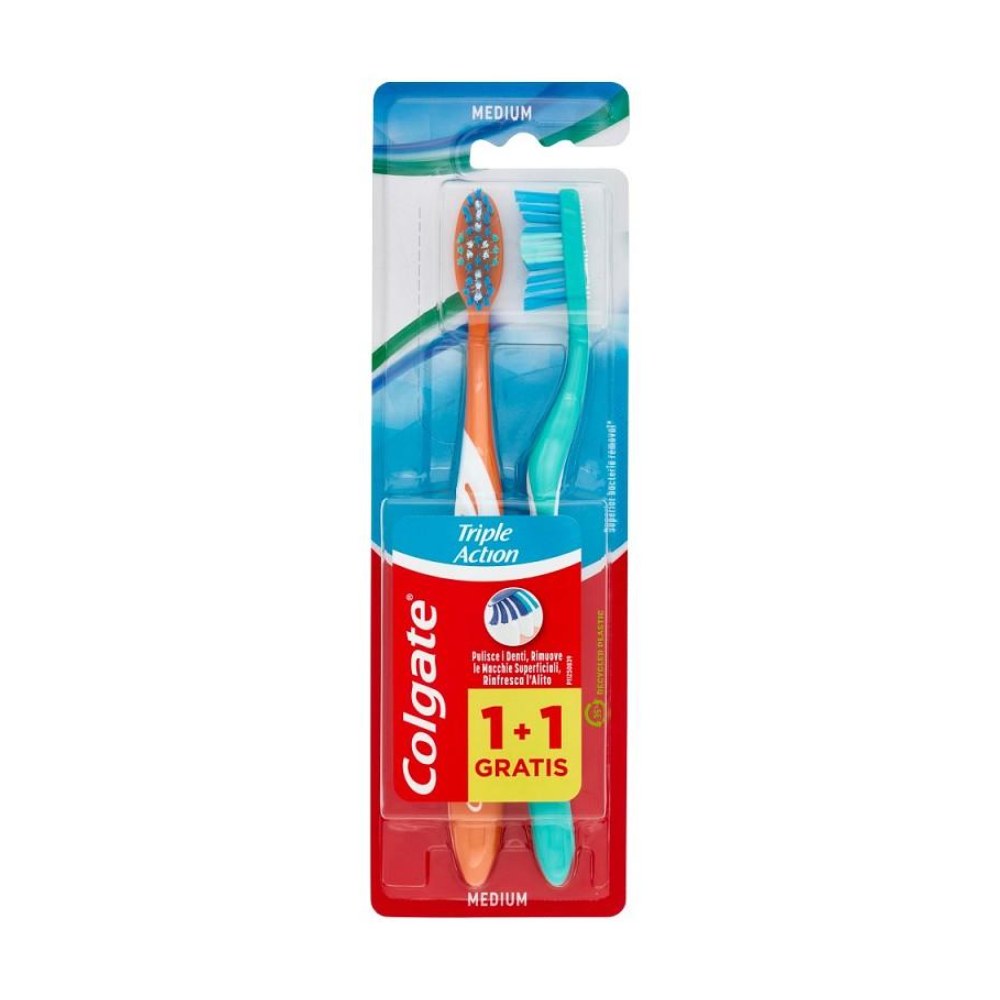 Colgate Spazzolino Bipacco Medio Triple Action