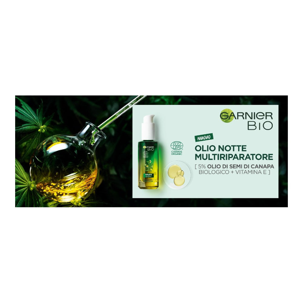Garnier Bio Canapa Riparatrice Olio Antirughe Notte Dosatore 30 Ml